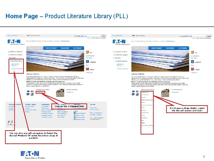 Home Page – Product Literature Library (PLL) Click on the + Expand link It