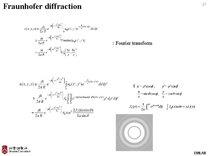 Fraunhofer diffraction 27 : Fourier transform EMLAB 