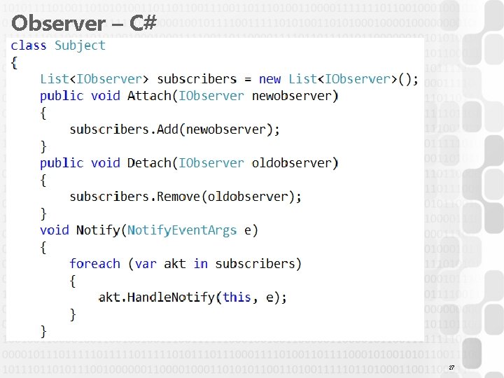 Observer – C# 27 