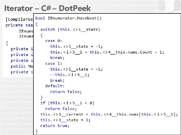 Iterator – C# – Dot. Peek 9 