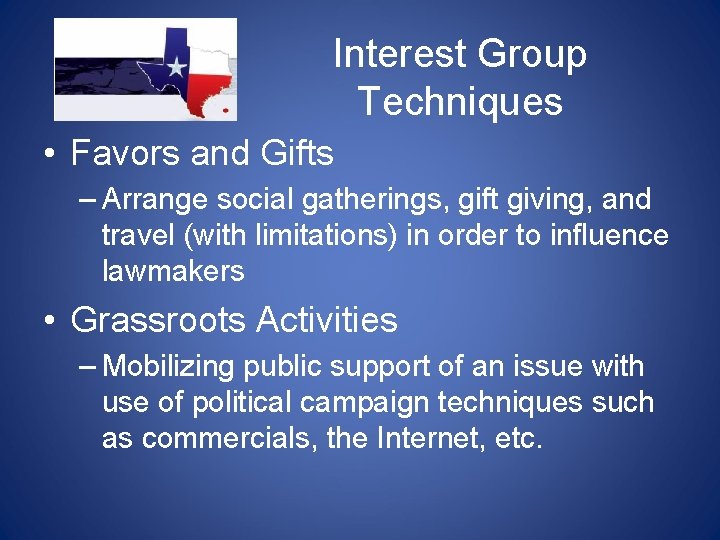 Interest Group Techniques • Favors and Gifts – Arrange social gatherings, gift giving, and Interest Group Techniques • Favors and Gifts – Arrange social gatherings, gift giving, and
