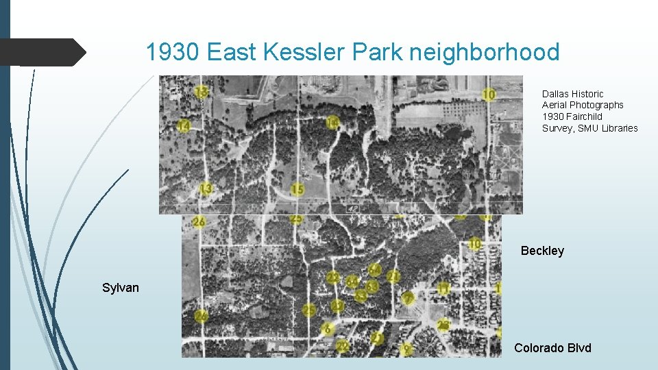 1930 East Kessler Park neighborhood Dallas Historic Aerial Photographs 1930 Fairchild Survey, SMU Libraries