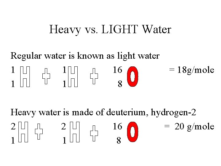 Heavy vs. LIGHT Water Regular water is known as light water 1 1 16