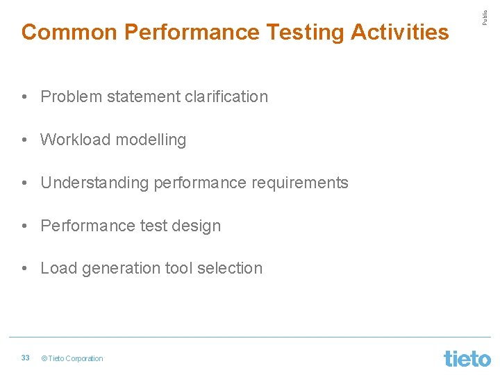  • Problem statement clarification • Workload modelling • Understanding performance requirements • Performance