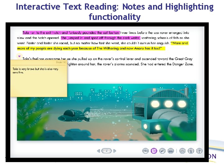 Interactive Text Reading: Notes and Highlighting functionality 