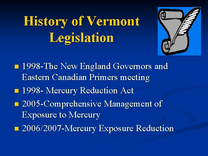 History of Vermont Legislation 1998 -The New England Governors and Eastern Canadian Primers meeting