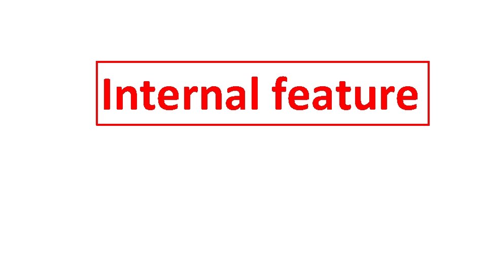 Internal feature 