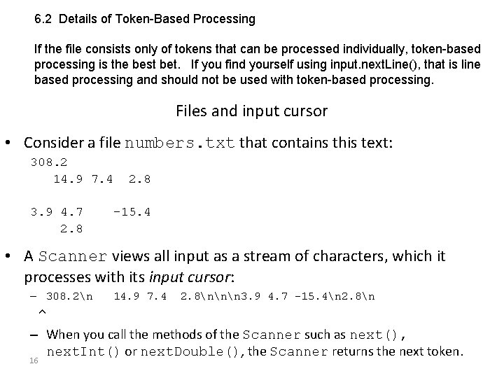 6. 2 Details of Token-Based Processing If the file consists only of tokens that 6. 2 Details of Token-Based Processing If the file consists only of tokens that