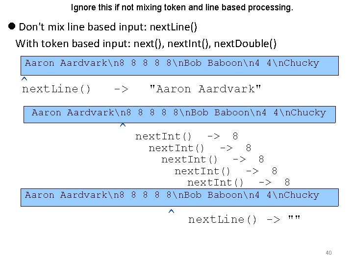 Ignore this if not mixing token and line based processing. Don't mix line based Ignore this if not mixing token and line based processing. Don't mix line based