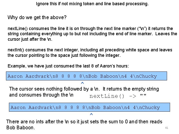 Ignore this if not mixing token and line based processing. Why do we get Ignore this if not mixing token and line based processing. Why do we get