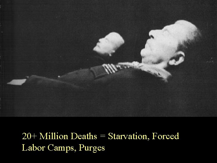 20+ Million Deaths = Starvation, Forced Labor Camps, Purges 
