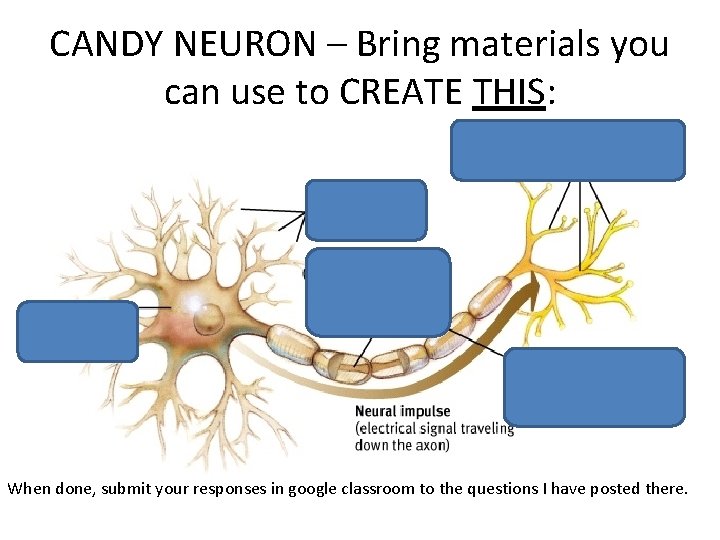 CANDY NEURON – Bring materials you can use to CREATE THIS: When done, submit