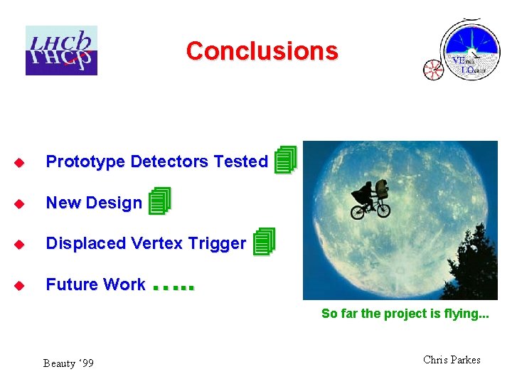 Conclusions u Prototype Detectors Tested u New Design u Displaced Vertex Trigger u Future