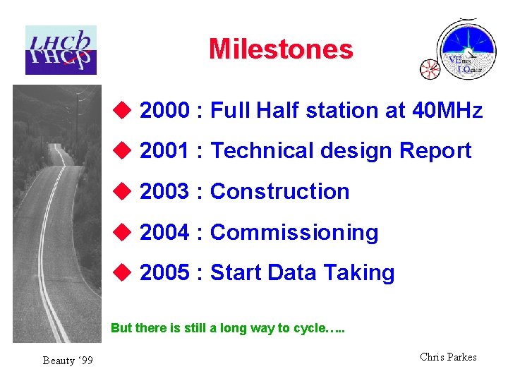 Milestones u 2000 : Full Half station at 40 MHz u 2001 : Technical