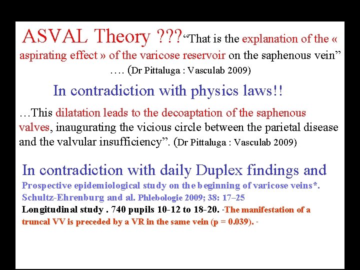 ASVAL Theory ? ? ? “That is the explanation of the « aspirating effect