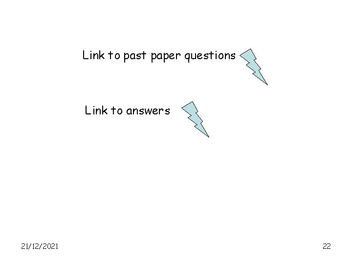 Link to past paper questions Link to answers 21/12/2021 22 