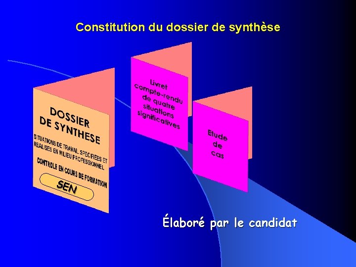 Constitution du dossier de synthèse SEN Élaboré par le candidat 