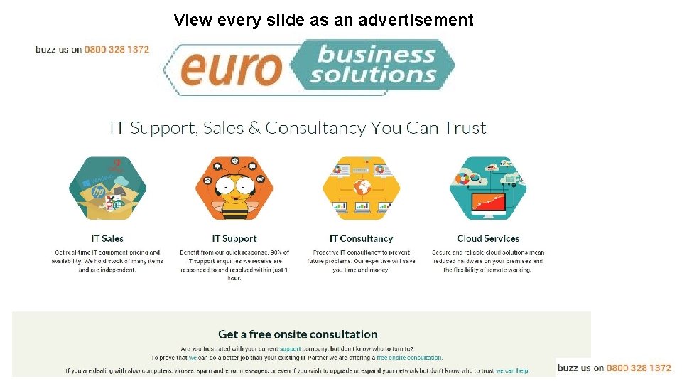 View every slide as an advertisement 