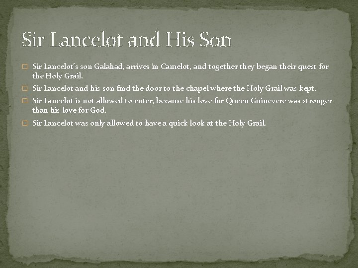 Sir Lancelot By Max Sanderson Sir Lancelots History