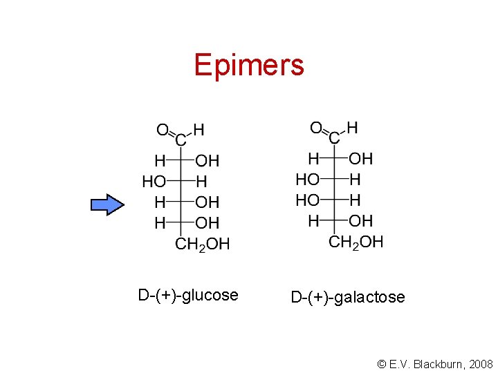 Epimers D-(+)-glucose D-(+)-galactose © E. V. Blackburn, 2008 