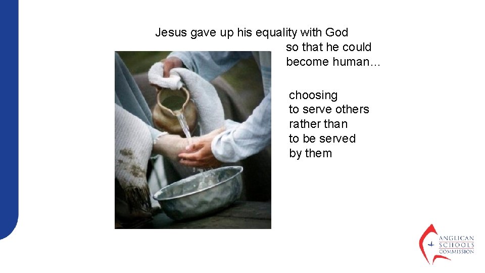 Jesus gave up his equality with God so that he could become human… choosing