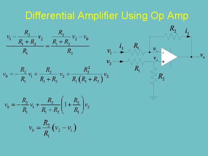 Differential Amplifier Using Op Amp 