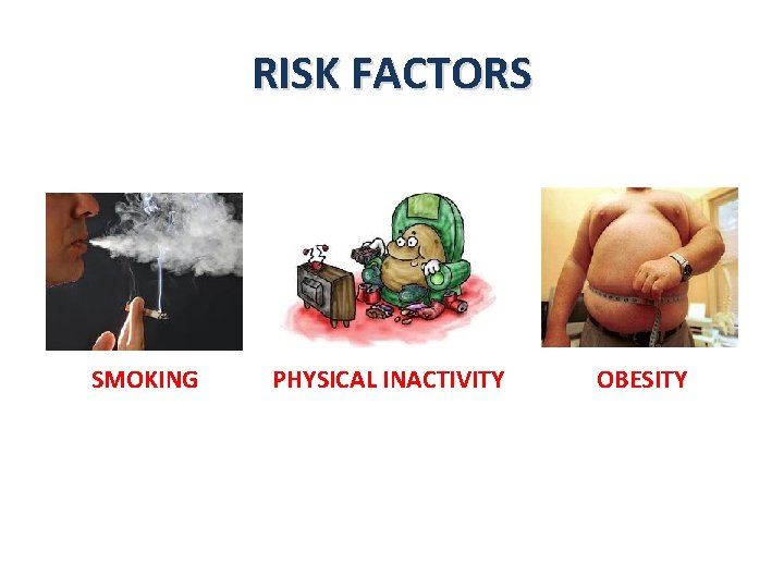 RISK FACTORS SMOKING PHYSICAL INACTIVITY OBESITY 