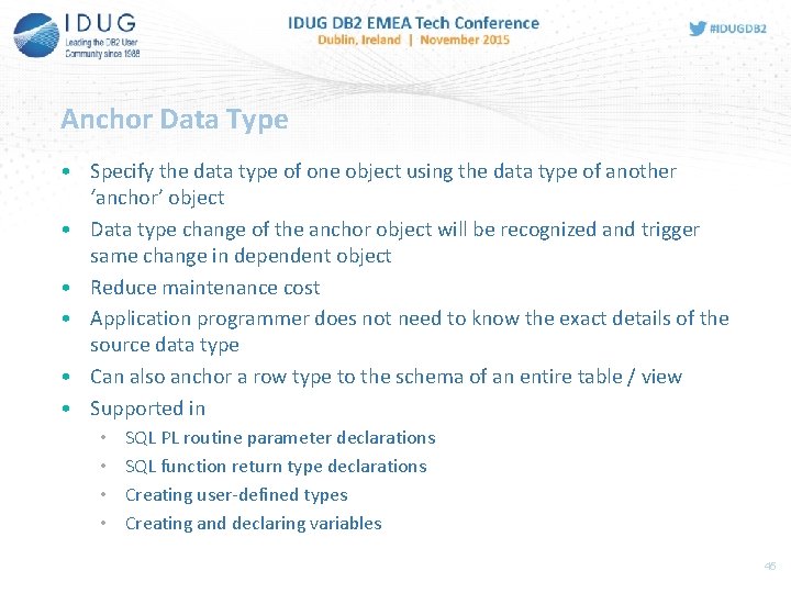 Anchor Data Type • Specify the data type of one object using the data