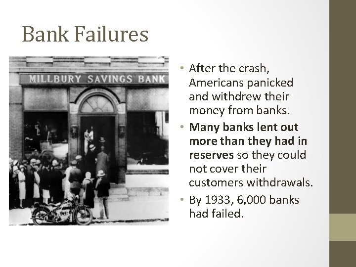 The 1929 Stock Market Crash Bank Failures and