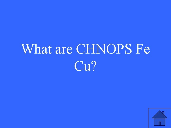 What are CHNOPS Fe Cu? 49 What are CHNOPS Fe Cu? 49