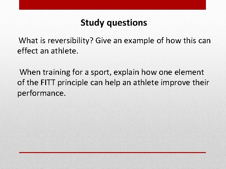 Study questions What is reversibility? Give an example of how this can effect an