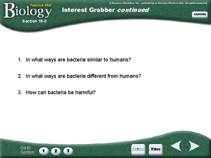 Interest Grabber continued Section 19 -3 1. In what ways are bacteria similar to