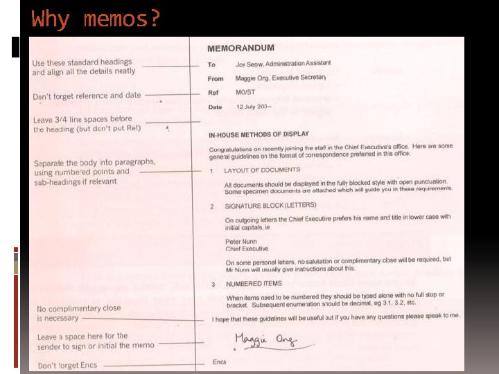 Why memos? 