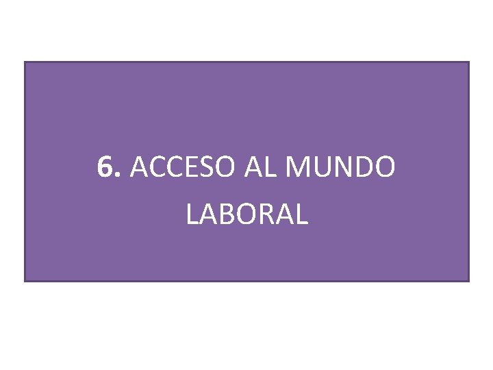 6. ACCESO AL MUNDO LABORAL 