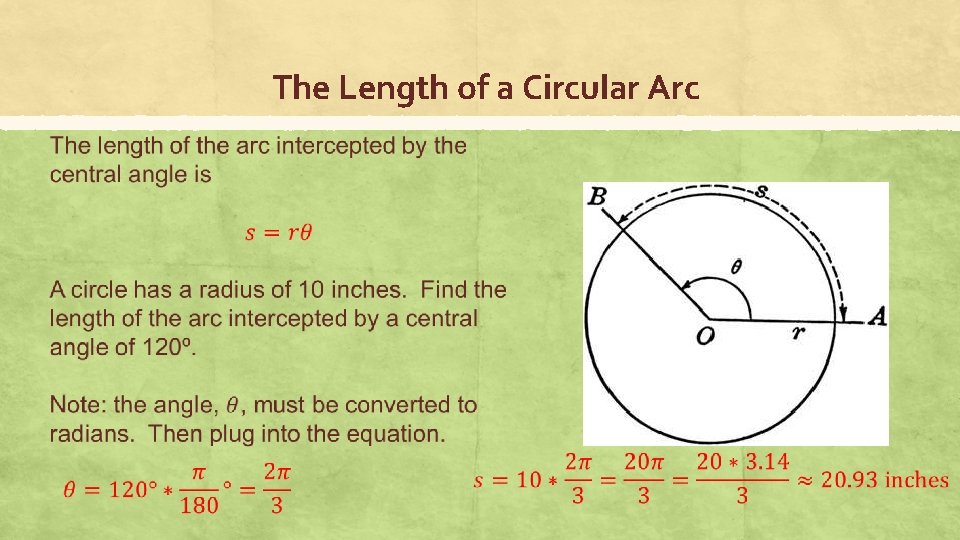 The Length of a Circular Arc 