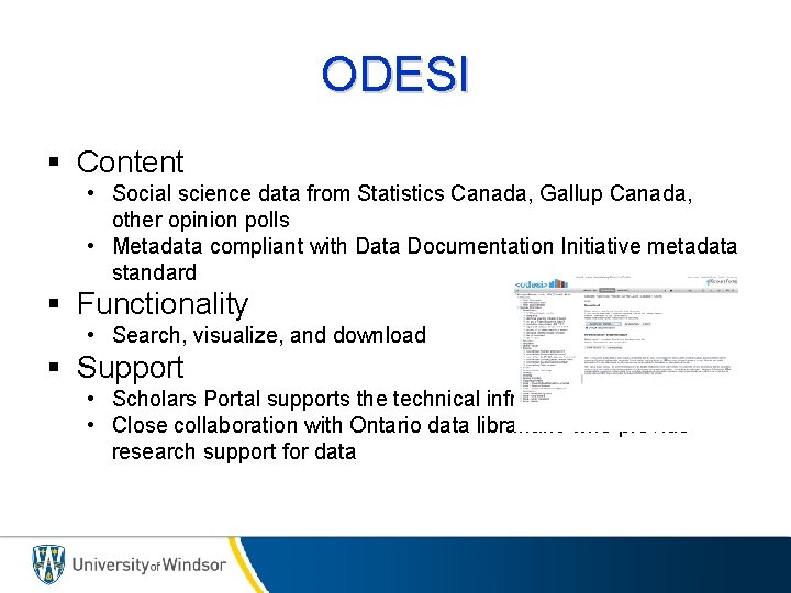 ODESI § Content • Social science data from Statistics Canada, Gallup Canada, other opinion