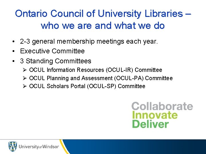 Ontario Council of University Libraries – who we are and what we do •