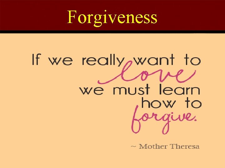 Forgiveness 