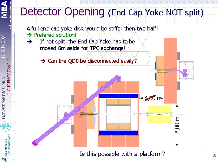 MEA Machine and Experiment Assembly 12. July 2007 Norbert Meyners, MEA ILC IRENG 07