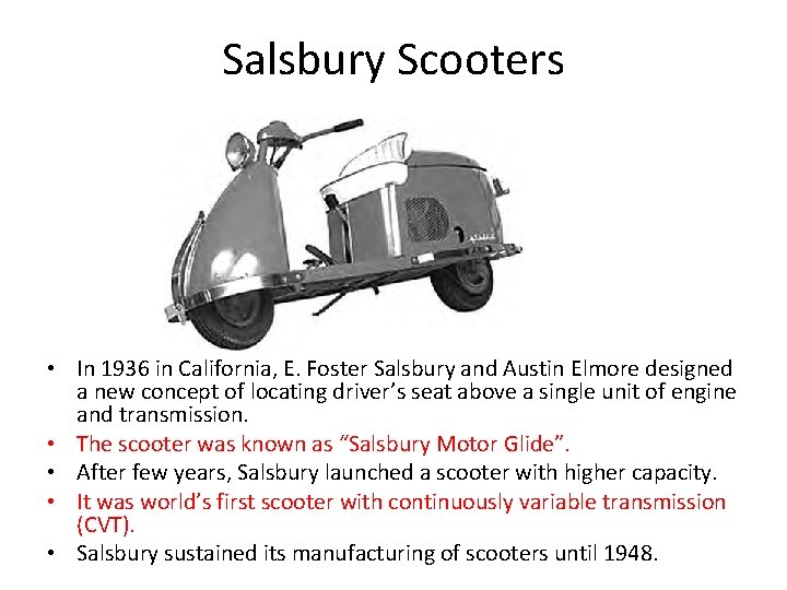 Salsbury Scooters • In 1936 in California, E. Foster Salsbury and Austin Elmore designed
