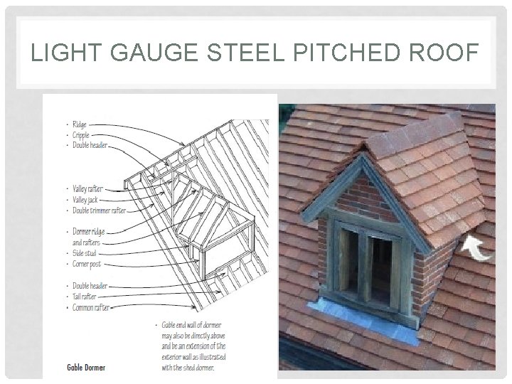LIGHT GAUGE STEEL PITCHED ROOF 