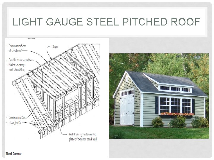 LIGHT GAUGE STEEL PITCHED ROOF 