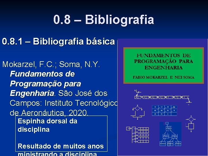 0. 8 – Bibliografia 0. 8. 1 – Bibliografia básica Mokarzel, F. C. ;