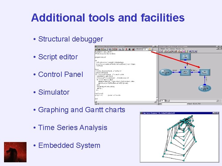 Additional tools and facilities • Structural debugger • Script editor • Control Panel •