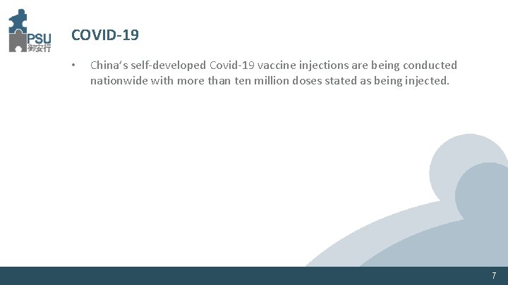 COVID-19 • China’s self-developed Covid-19 vaccine injections are being conducted nationwide with more than