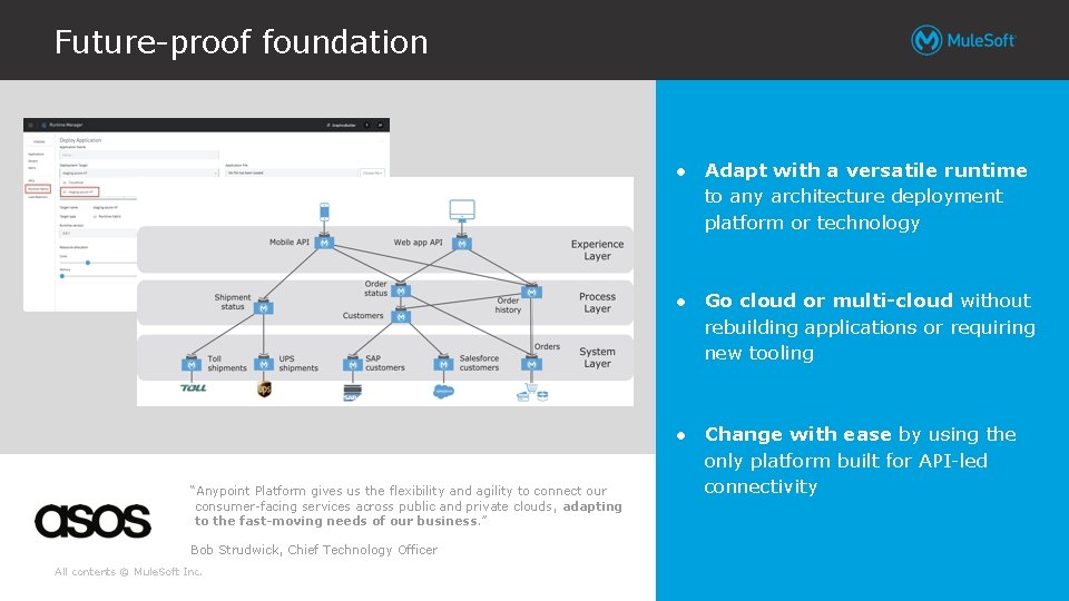 Future-proof foundation ● Adapt with a versatile runtime to any architecture deployment platform or