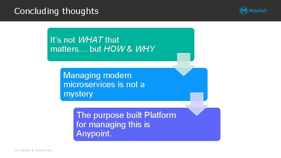 Concluding thoughts It’s not WHAT that matters… but HOW & WHY Managing modern microservices