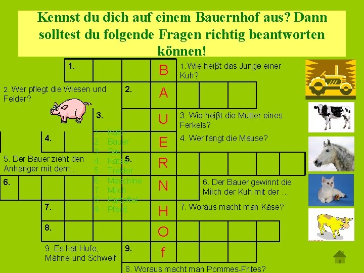 Kennst du dich auf einem Bauernhof aus? Dann solltest du folgende Fragen richtig beantworten