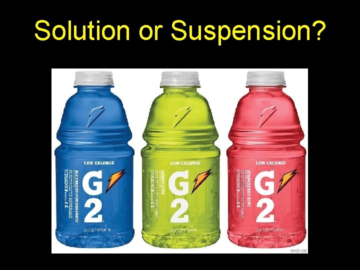 Solution or Suspension? 