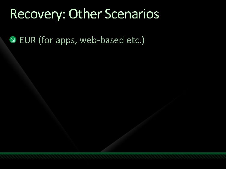 Recovery: Other Scenarios EUR (for apps, web-based etc. ) 